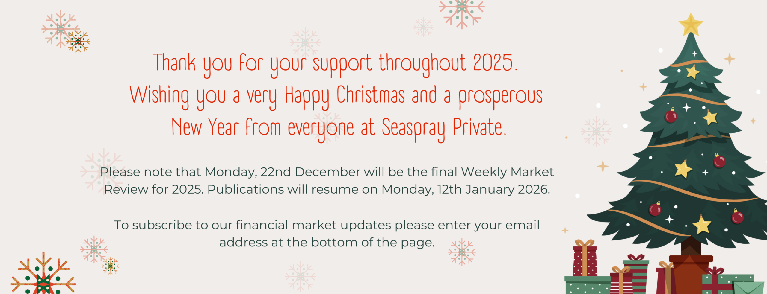 Christmas message from Seaspray Private